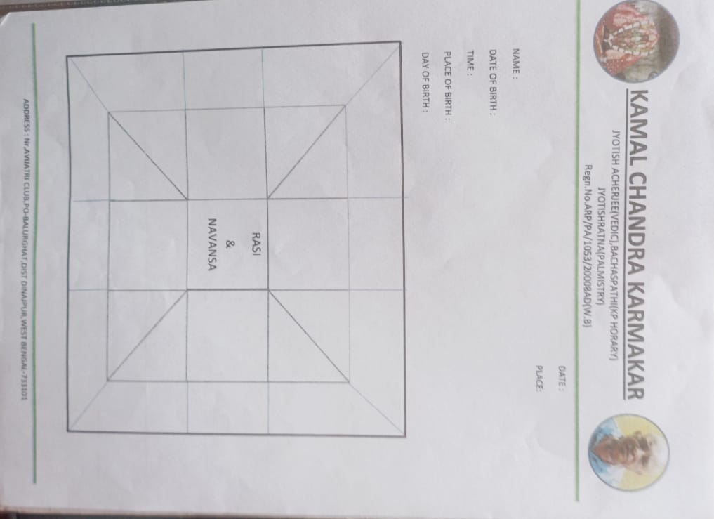 Kamal Chandra Karmakar's astrology credentials and certification documents